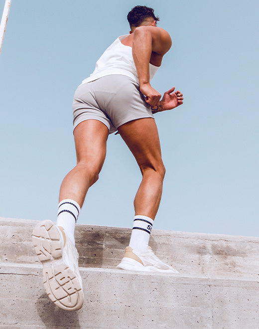4” Jersey Shorts - Grey White